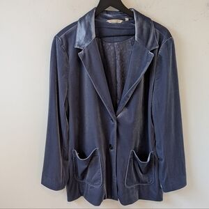 Soft Surroundings Women's Blue Velvet Blazer XL